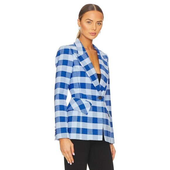 Smythe Lounge Blazer in Tonal Blue Check US2 - Picture 2 of 11